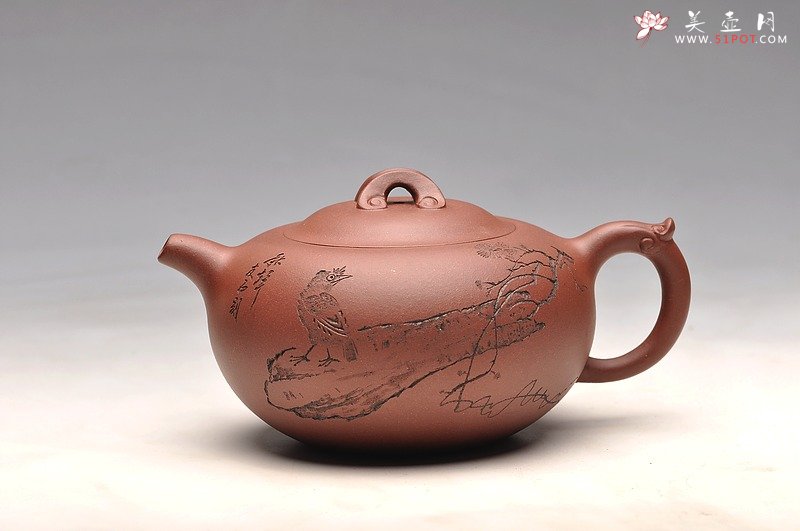 紫砂壶图片：饱满敦厚  口盖严合 如意桥韵 - 宜兴紫砂壶网