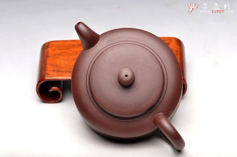 紫砂壶图片：舒服耐品 线条优美 实用佳品 老紫泥 汉鼓壶 - 宜兴紫砂壶网