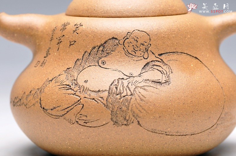 紫砂壶图片：优质段泥 漂亮优雅 矮葫芦 笑口常开 - 宜兴紫砂壶网