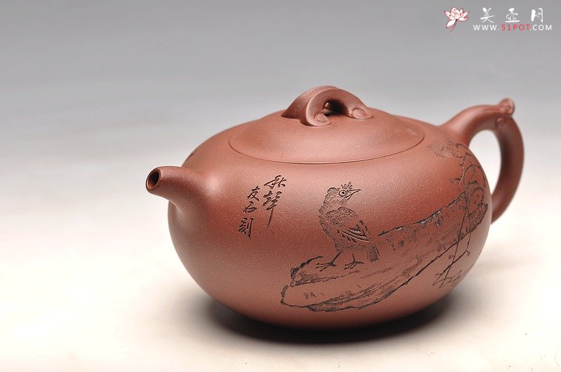 紫砂壶图片：饱满敦厚  口盖严合 如意桥韵 - 宜兴紫砂壶网