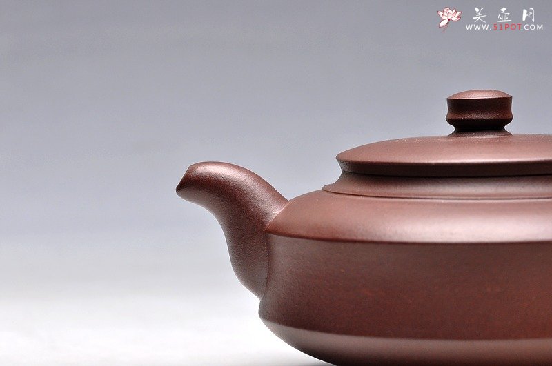 紫砂壶图片：舒服耐品 线条优美 实用佳品 老紫泥 汉鼓壶 - 宜兴紫砂壶网