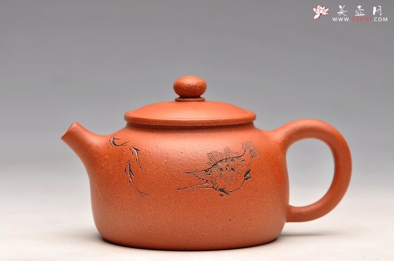 紫砂壶图片：实用小壶 降坡泥 石榴多子多福 春樱 - 宜兴紫砂壶网