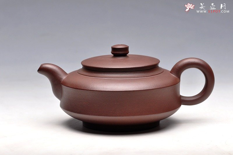 紫砂壶图片：舒服耐品 线条优美 实用佳品 老紫泥 汉鼓壶 - 宜兴紫砂壶网