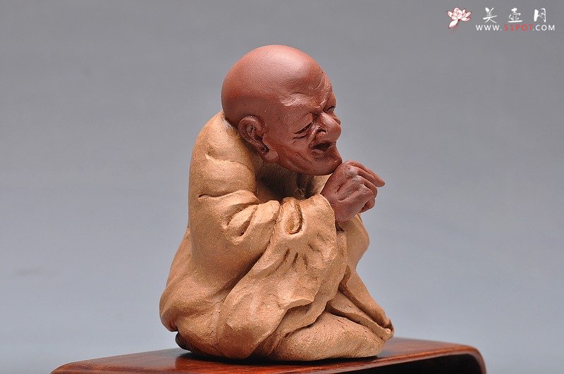 紫砂壶图片：精品学院派 问禅 手工雕塑 优质紫砂料子 仅1件 - 宜兴紫砂壶网