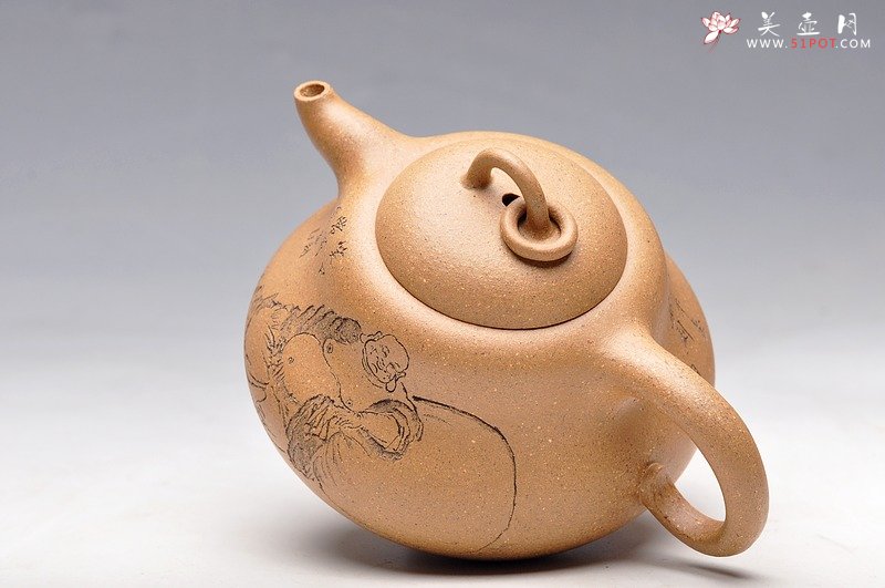 紫砂壶图片：优质段泥 漂亮优雅 矮葫芦 笑口常开 - 宜兴紫砂壶网