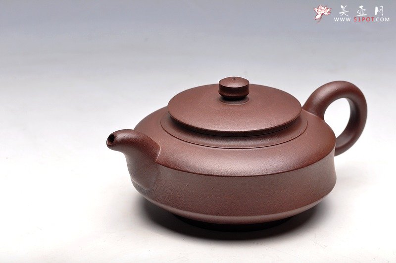 紫砂壶图片：舒服耐品 线条优美 实用佳品 老紫泥 汉鼓壶 - 宜兴紫砂壶网