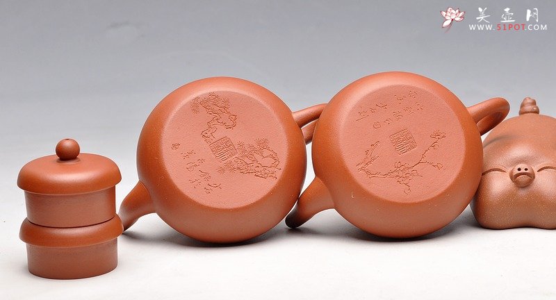 紫砂壶图片：型摹古韵  松竹梅 全手小君德 把玩实用 张听刚老师装饰  - 宜兴紫砂壶网