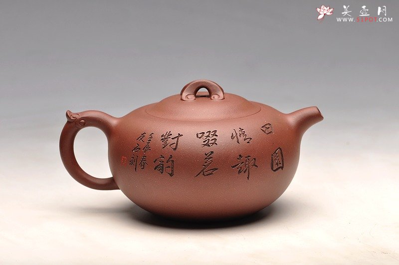 紫砂壶图片：饱满敦厚  口盖严合 如意桥韵 - 宜兴紫砂壶网