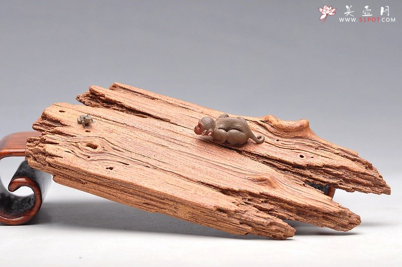 紫砂壶图片：美猴戏蛙镇纸 / 香插  美猴已经长大了~~美猴戏蛙镇纸 / 香插  - 宜兴紫砂壶网