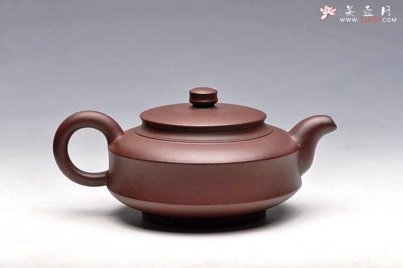 紫砂壶图片：舒服耐品 线条优美 实用佳品 老紫泥 汉鼓壶 - 宜兴紫砂壶网