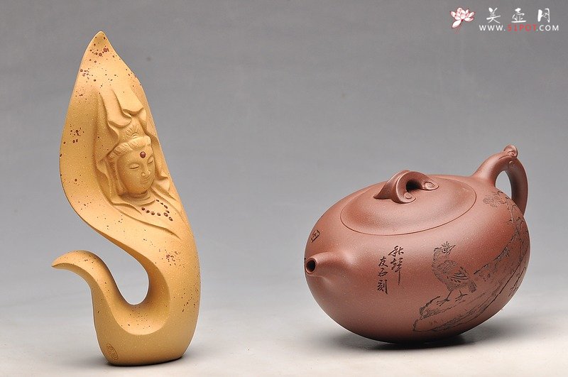 紫砂壶图片：饱满敦厚  口盖严合 如意桥韵 - 宜兴紫砂壶网