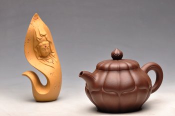 紫砂壶图片：美感十足 稳重 线条明晰 筋囊风采 高合菱 - 宜兴紫砂壶网