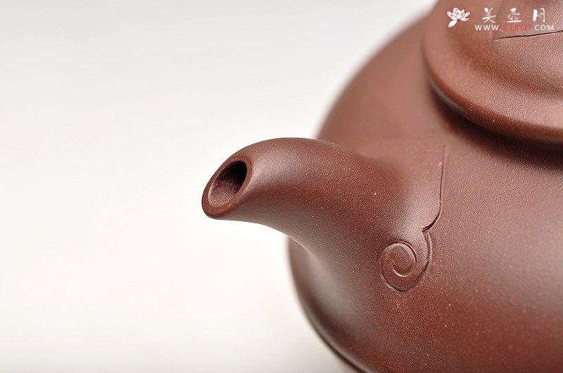 紫砂壶图片：手工如意纹 老拼紫 如意线圆 实用精品 - 宜兴紫砂壶网