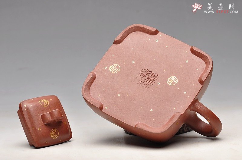 紫砂壶图片：相得益彰 实力之作 描金 满福 全手孤菱 送礼自藏 - 宜兴紫砂壶网