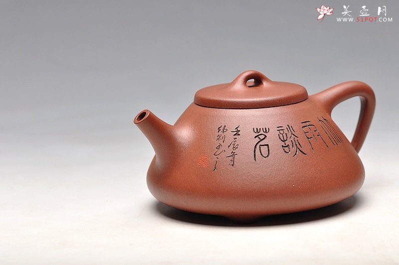 紫砂壶图片：钱伟刚装饰 全手刻竹子冶石瓢 实用佳品 竹雨谈茗 - 宜兴紫砂壶网