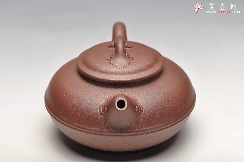 紫砂壶图片：手工如意纹 老拼紫 如意线圆 实用精品 - 宜兴紫砂壶网