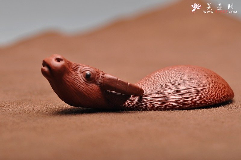 紫砂壶图片：双鱼挂坠 精品茶宠 小水牛 核桃 - 宜兴紫砂壶网