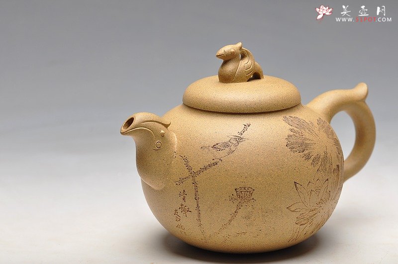 紫砂壶图片：水归器内各观方圆  大品  如意凤鸣 送礼佳品 - 宜兴紫砂壶网