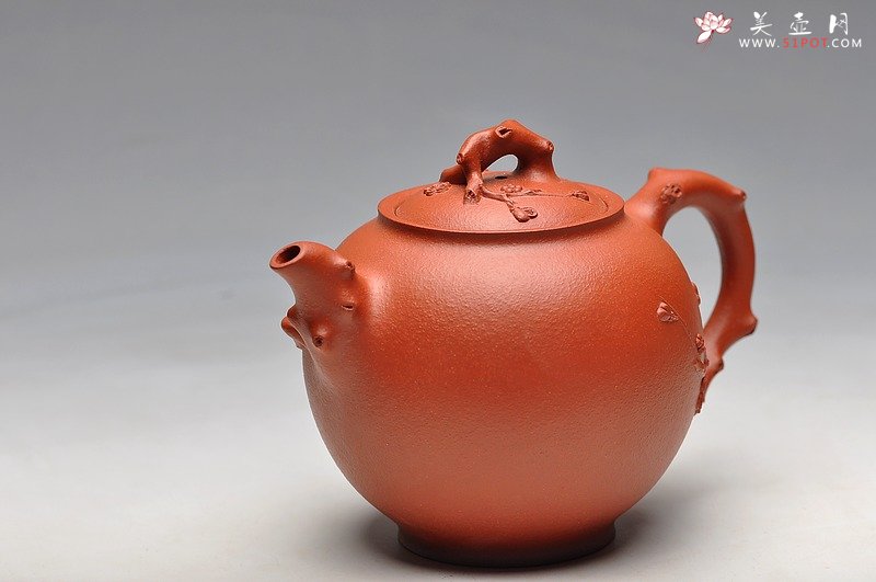 紫砂壶图片：饱满可爱 亭亭玉立 精品梅花 红梅圆珠 - 宜兴紫砂壶网
