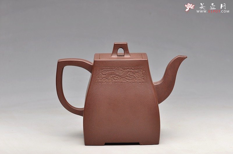 紫砂壶图片：精品 浑厚飘逸 气度非凡 全手工方中云壶一对 - 宜兴紫砂壶网