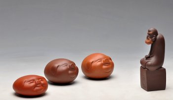 紫砂壶图片：扁福猪集锦~~ 漂亮可爱 憨 - 宜兴紫砂壶网