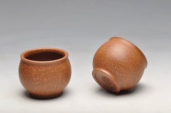 紫砂壶图片：几个好料杯子新品 老段泥，粗砂紫泥 - 宜兴紫砂壶网