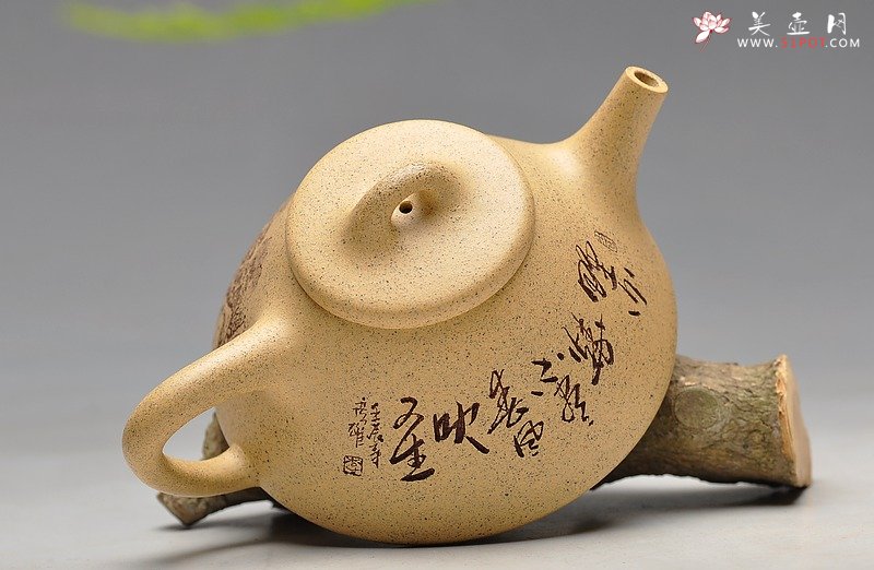 紫砂壶图片：台西芝麻段 糯米的质感 全手小子冶石瓢 实用精品  - 宜兴紫砂壶网