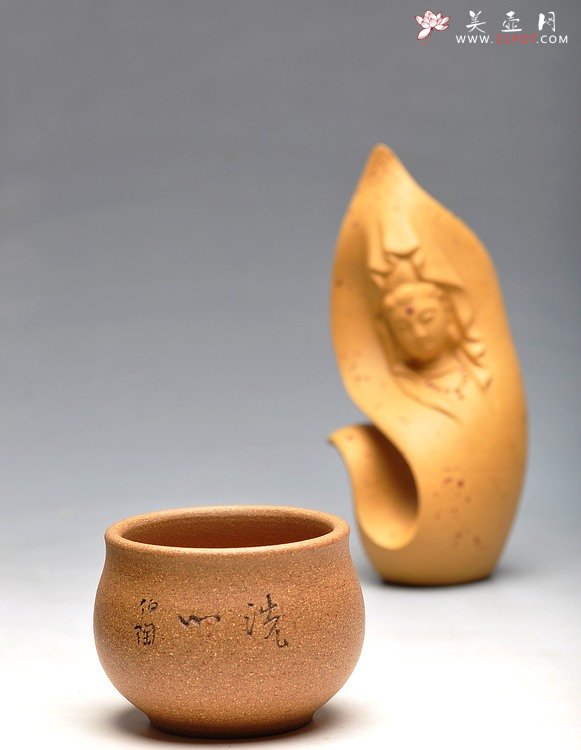 紫砂壶图片：坐佛造像 洗心~~  文雅清韵  缸杯 - 宜兴紫砂壶网