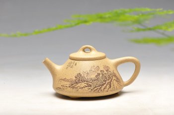 紫砂壶图片：台西芝麻段 糯米的质感 全手小子冶石瓢 实用精品  - 宜兴紫砂壶网