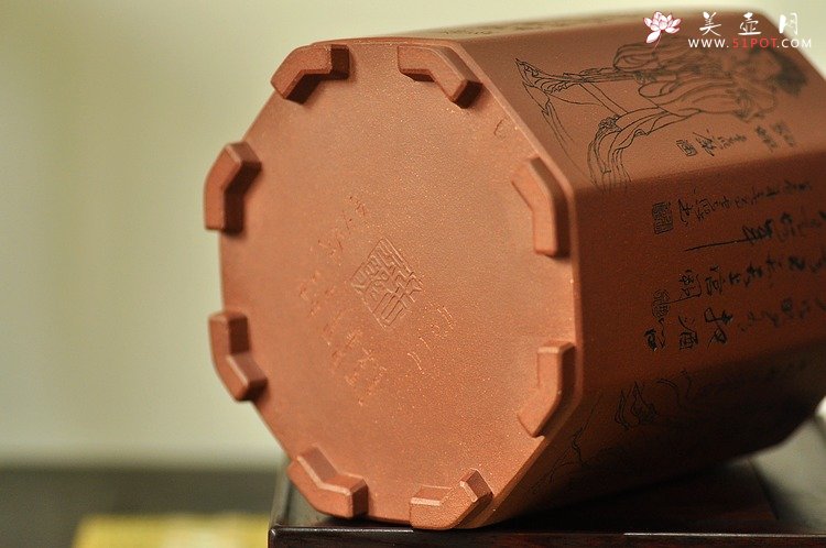 紫砂壶图片：张云熙之精品八方笔筒 四大美女 已收藏，只供欣赏 - 宜兴紫砂壶网