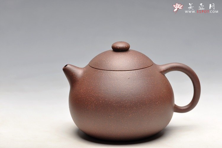 紫砂壶图片：古朴神韵 清雅圆融 全手老味文旦 紫泥调砂 - 宜兴紫砂壶网