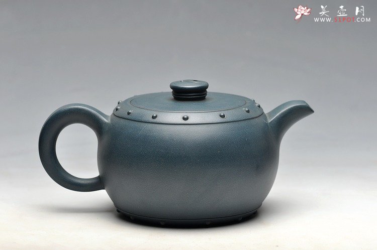 紫砂壶图片：厂壶 正品墨绿泥 八卦鼓  - 宜兴紫砂壶网