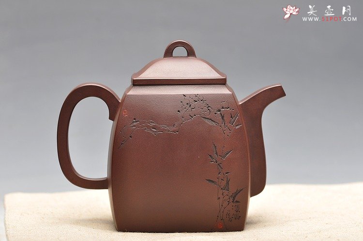 紫砂壶图片：鲍志强高徒历上清装饰 铮铮铁骨 俊雅精品 汉方 - 宜兴紫砂壶网