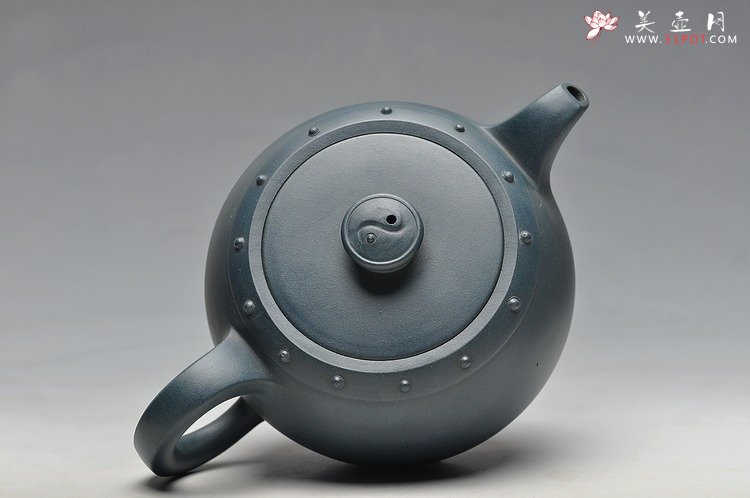 紫砂壶图片：厂壶 正品墨绿泥 八卦鼓  - 宜兴紫砂壶网
