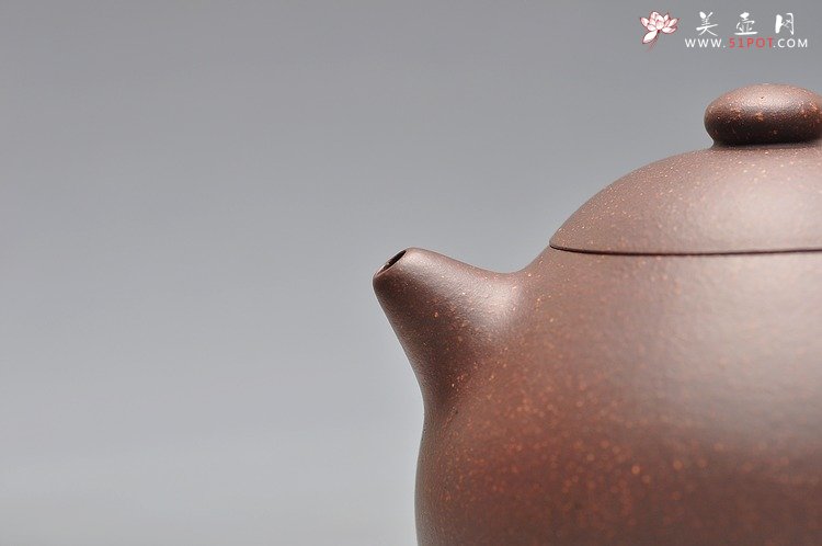 紫砂壶图片：古朴神韵 清雅圆融 全手老味文旦 紫泥调砂 - 宜兴紫砂壶网