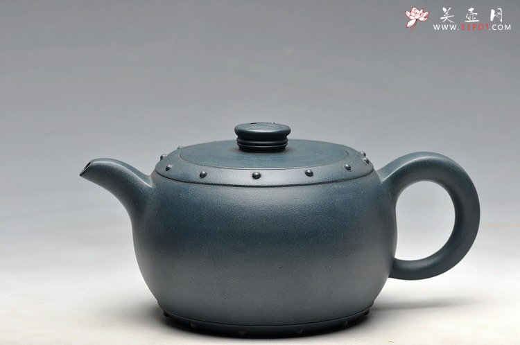 紫砂壶图片：厂壶 正品墨绿泥 八卦鼓  - 宜兴紫砂壶网