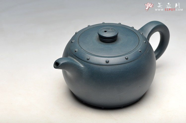 紫砂壶图片：厂壶 正品墨绿泥 八卦鼓  - 宜兴紫砂壶网