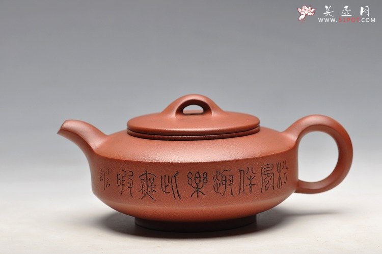 紫砂壶图片：优质底槽青 木言装饰 老味十足  线扁 - 宜兴紫砂壶网