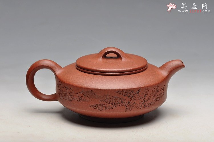 紫砂壶图片：优质底槽青 木言装饰 老味十足  线扁 - 宜兴紫砂壶网