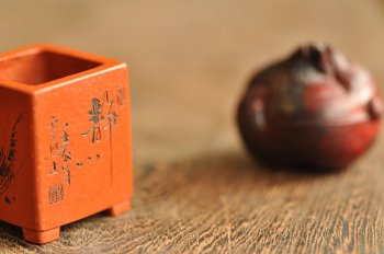 紫砂壶图片：朱泥 微型花盆 雅玩精品 藏品 只供欣赏 - 宜兴紫砂壶网