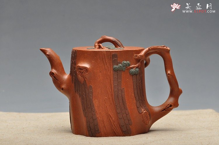 紫砂壶图片：挺拔俊秀 生机盎然 全手精品 青松套组 - 宜兴紫砂壶网