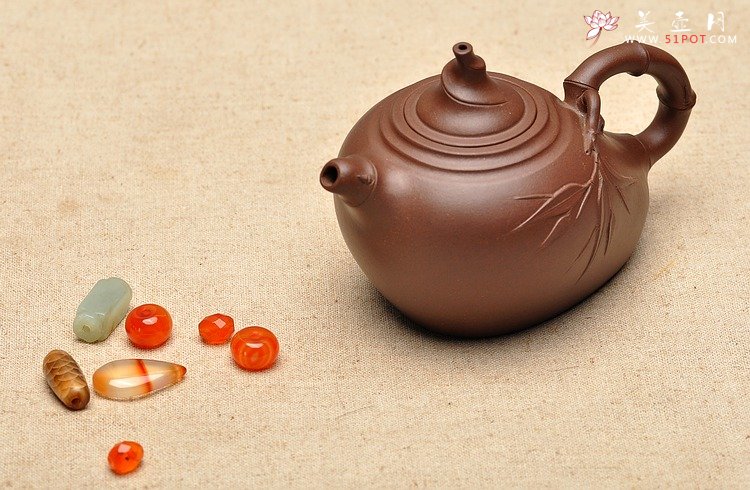 紫砂壶图片：90年代初 仿品 葫芦竹 正宗黑星土 - 宜兴紫砂壶网