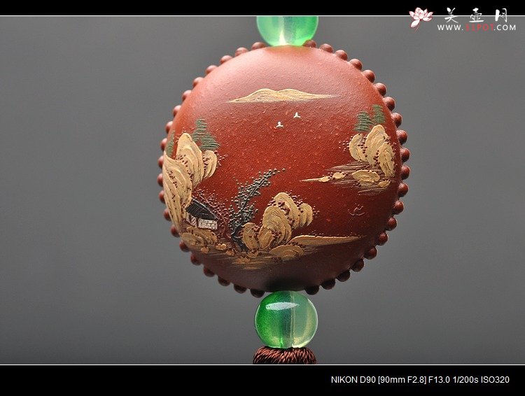 紫砂壶图片：美壶定制 原创泥绘精品紫砂车挂 把玩件 精致好玩 - 宜兴紫砂壶网