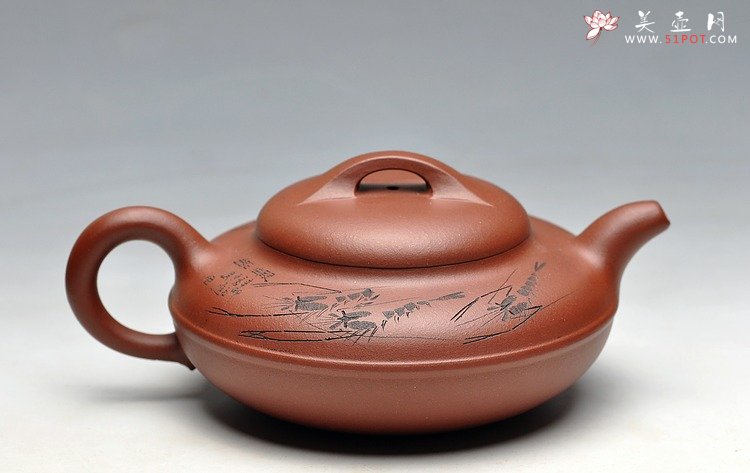 紫砂壶图片：张云熙作品 雅趣翰墨 室静观书 线圆 - 宜兴紫砂壶网