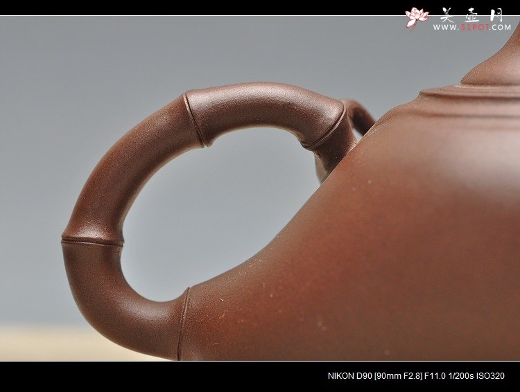 紫砂壶图片：90年代初 仿品 葫芦竹 正宗黑星土 - 宜兴紫砂壶网