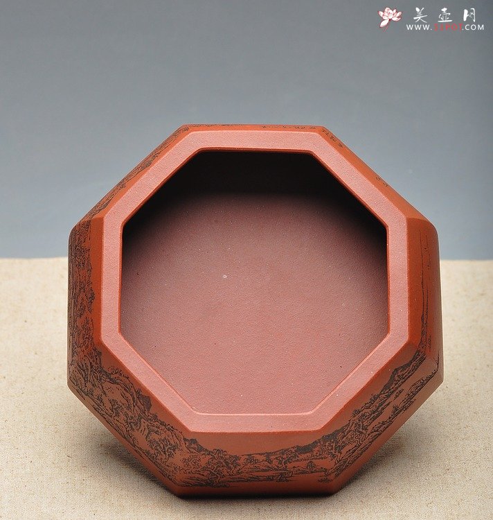 紫砂壶图片：山水怡情 全手工八方小水洗 - 宜兴紫砂壶网