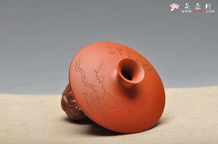 紫砂壶图片：花插瓶 朱泥 文雅赏玩 国助和石装饰 - 宜兴紫砂壶网