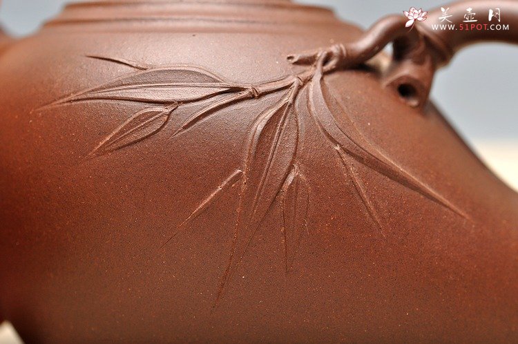 紫砂壶图片：90年代初 仿品 葫芦竹 正宗黑星土 - 宜兴紫砂壶网