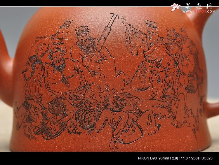 紫砂壶图片：气韵长啸  全手大神钟 逸品得趣 饮中八仙 - 宜兴紫砂壶网