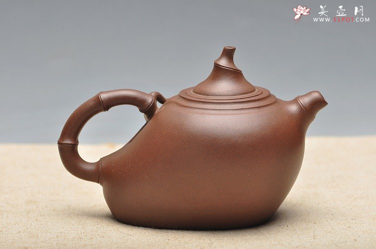 紫砂壶图片：90年代初 仿品 葫芦竹 正宗黑星土 - 宜兴紫砂壶网